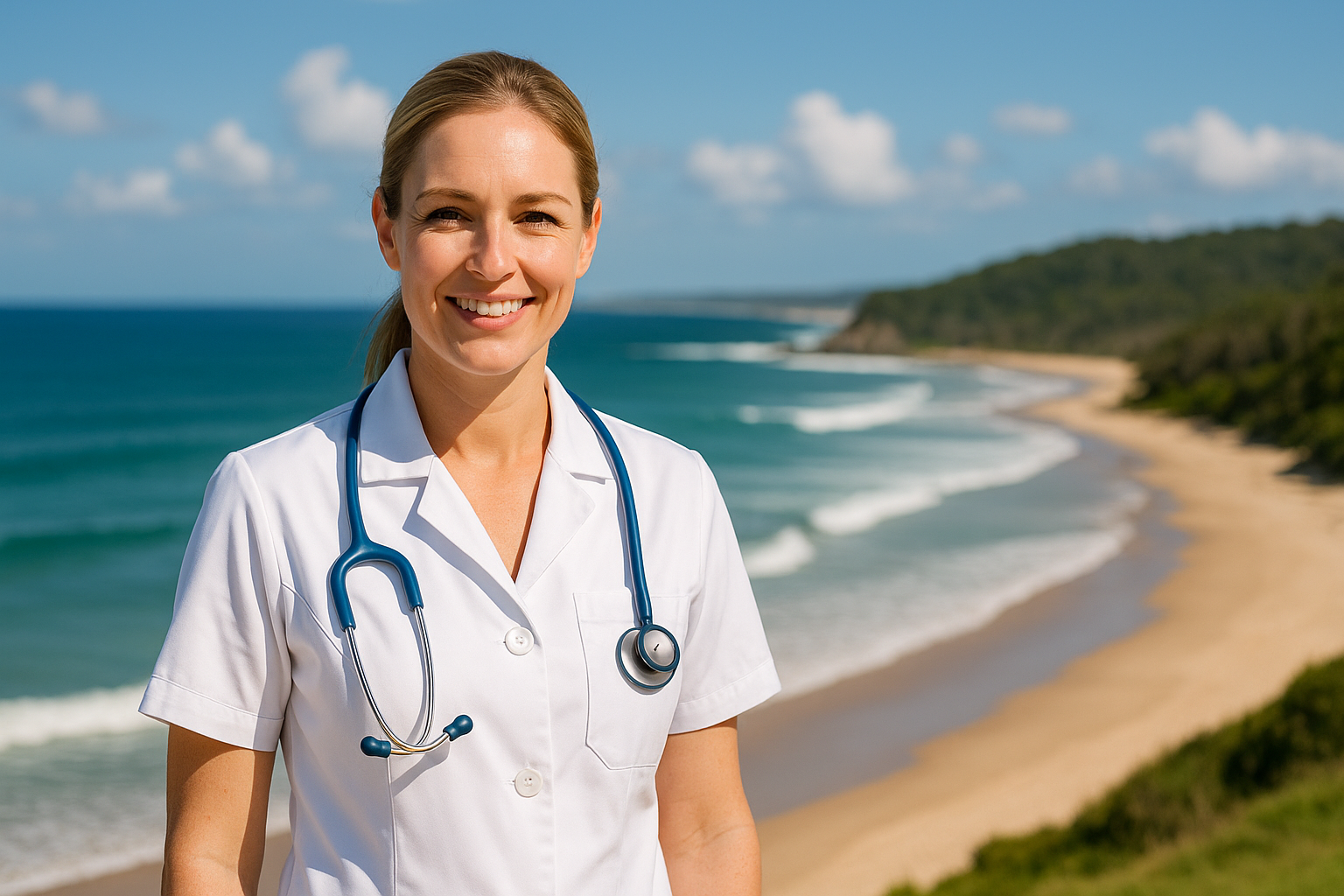 Female Doctor on the coast in Australia